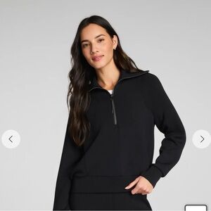 SPANX Black Half-Zip Sweatshirt